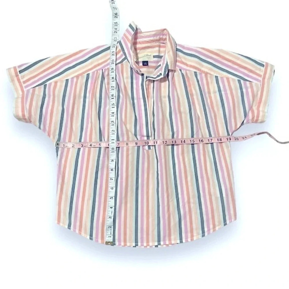 Universal Thread Women's Short Sleeve Striped Pullover Blouse Shirt - Picture 7 of 8